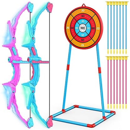 2 Pack of Kids Bow and Arrow Set, Football Toss Game with 4 Inflatable Balls