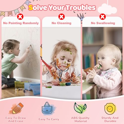 Kikidex Toddler Toys for 1-3 Years, Sturdy Magnetic Doodle Board, Reusable, No Mess, Educational Learning Toys for Kids Birthday (Rose) - color: Rose