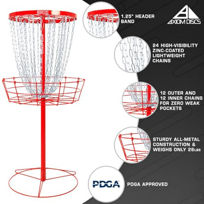 Axiom Discs Lite Disc Golf Basket - color: Red