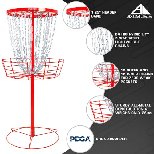Axiom Discs Lite Disc Golf Basket - color: Red