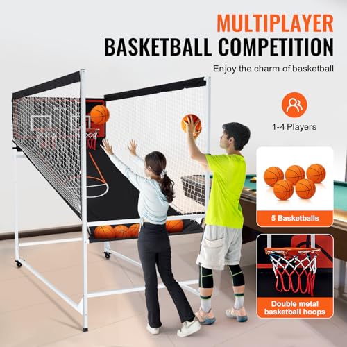 VEVOR Basketball Arcade Game Indoor, 2 Player Indoor Basketball Game, Home Dual Sport with 8 Game Modes, Electronic Scoreboard, and Inflation Pump,Adults - style: Unfoldable & Biggest Design