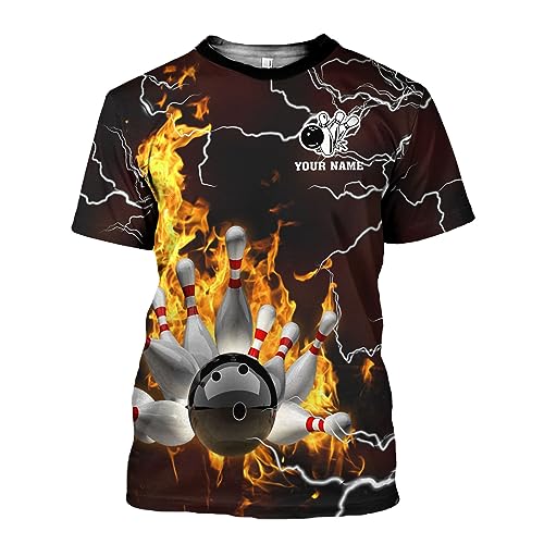 Rivelus Personalized Name Bowling Shirts for Men and Women 3D, Bowling Shirts for Team Bowling, Bowling Shirts Gift - color: Blm28