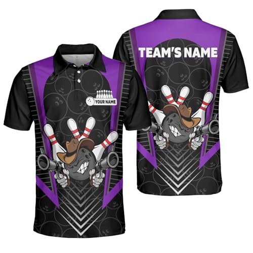 GABITA Personalized Bowling Jerseys for Men, Custom Bowling Shirts, Funny Bowling Shirts Gift for Bowler Team Player - color: A12