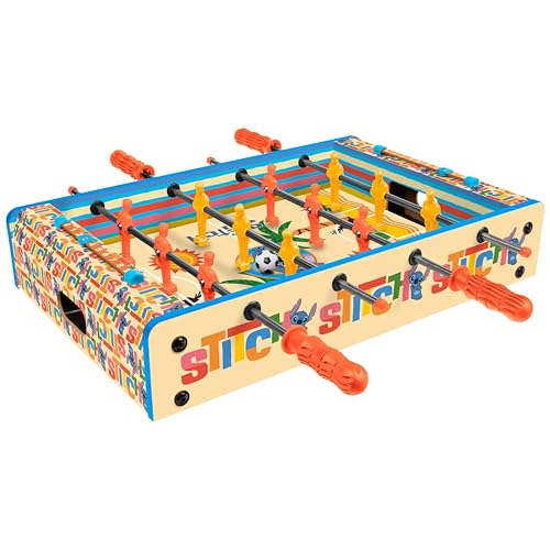World Tech Toys Disney Stitch Foosball Table for Kids – Tabletop Soccer Game with Rod Handles, Ball & Players – Wooden Mini Game Table for Kids 4+ – Disney Licensed