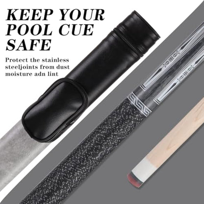 10mm11mm12mm13mm Billiard Pool Cue Stick Set, 20 oz 58 inch Canadian Maple Cue Stick Irish Linen Wrap, Cue Stick for Beginner, Commercial and Home Entertainment - color: 13mm Grey with case