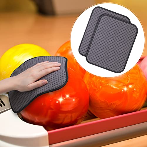 Zhanmai 3 Pcs Bowling Basics Accessories Kit, Bowlings Ball Polisher Bag and 2 Pieces 10"x 8" Microfiber Bowling Ball Towel with Easy-Grip Dots See Saw Bag Cleaner Set for Bowlers Men Women