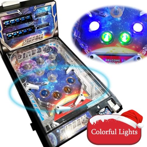Portable Pinball Machine with Light and Sound Effects, Digital-Counter, Electronic Pinball Game Toys, Tabletop Pinball Toys for Children and Family