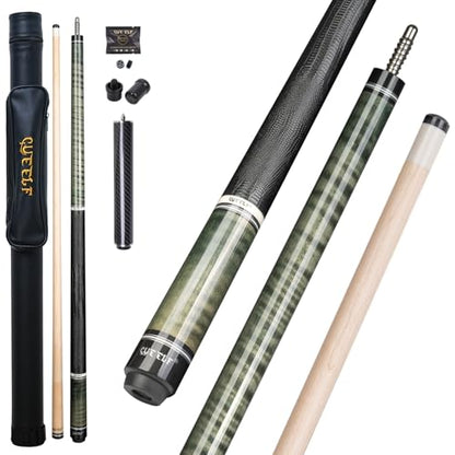 CUEELF Pool Cue Stick Low Deflection Hand-Made Inlay Billiard Cue 58'' Professional Billiard Pool Cue Stick for Adults-12.5mm Tip,3/8 * 8 Joint - color: WD-YH-SM-HB-HUI