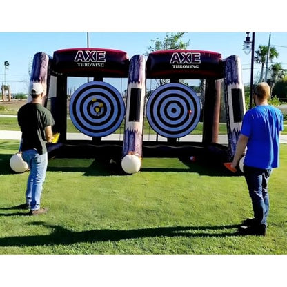 Inflatable Axe Throwing Game Inflatable Toss Target Dart Board with Blower, Axe Throwing Set Commercial Grade Rental Game Outdoor Indoor - style: Double AXE