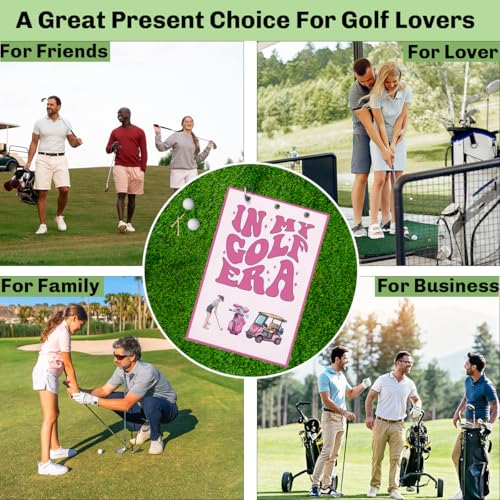 Funny Microfiber Pink Golf Towel with Clip, Golf Accessories for Women Golfers, Mothers Day Birthday Retirement Gifts for Mom Ladies Grandma Aunt Wife GolfFans, 16x24 Inch (Pink) - color: In My Golf Era