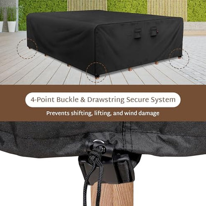 iBirdie Outdoor Patio Furniture Set Covers 100 x 76 inch fit 6 x 8 ft, 72, 74, 76 inch Wide, 100, 98, 96 inch Long Outside Dining Table and Chairs, Waterproof Weatherproof Cover, Heavy Duty 600D - size: 100 x 76 x 28 inch