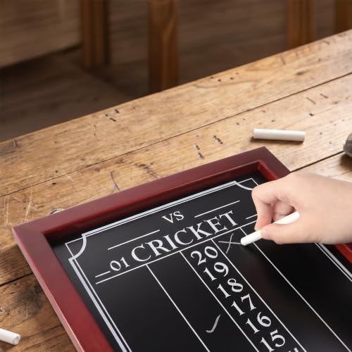 GSE Games & Sports Expert Chalk Dart Scoreboard for Dart Board Cricket & 01 Dart Games with Chalks and Chalk Wipe (Standard/Large) - style: Large