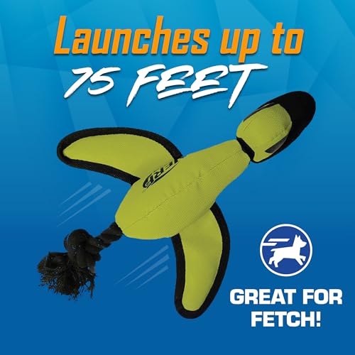 Nerf Dog Trackshot Launching Duck Dog Toy, 16.5 Dog Fetch Toy for Medium and Large Breeds, Green - color: Green