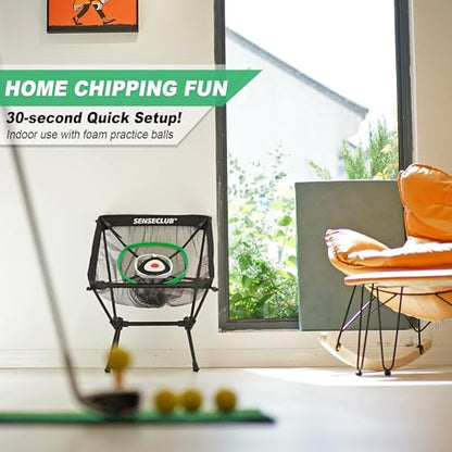 SENSECLUB Foldable Chipping Net & Floating Green, Indoor Golf Practice Chipping Target, Backyard Golf Game & Gifts - style: Pro Net