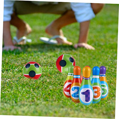 Portable Mini Bowling for Indoor and Outdoor Play Solid PU Pins with Balls Non-Toxic Sports for Family Fun and Educational Development