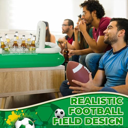 Inflatable Soccer Field Beverage Cooler with Goal Nets, 2026 Soccer Party Supplies, 47.2" Ice Serving Bar and Floating Pool Cooler for Drinks, Backyard Tailgate Game Day Decor