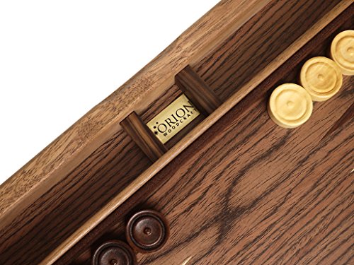 15-inch Wood Backgammon Set - Burlwood/Walnut Diamond Inlay Board - 2 Players, Ages 8+