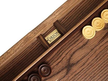 15-inch Wood Backgammon Set - Burlwood/Walnut Diamond Inlay Board - 2 Players, Ages 8+