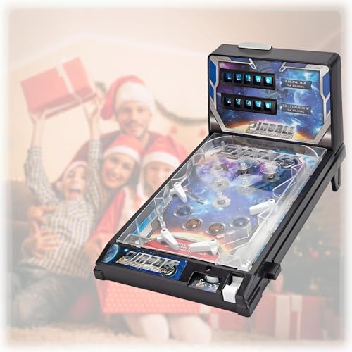 Retro Tabletop Pinball Machine - Classic Electronic Pinball Game with LED Lights, Sounds Scorer, Arcade Shooting Puzzle Toy for Kids and Adults, Gift for Birthday Christmas Party