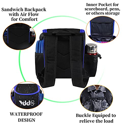 GOOSO Disc Golf Set with Bag - 12 PCS Flying Disc Golf Discs for Beginner with Putter, Midrange, Driver | Portable Disc Golf Backpack Holds 28+ Discs Free Stand Bag Design for Convenient Use | Disc Golf Discs for Beginner with Putter, Midrange, Driver Fre