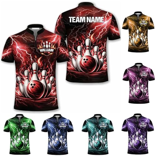 GABITA Personalized Bowling Jerseys for Men, Custom Bowling Shirts, Funny Bowling Shirts Gift for Bowler Team Player - color: A33