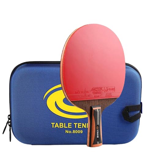 Carbon Table Tennis Bat with Free Case 5-ply Wood 2-ply Carbon Ping Pong Paddle Comfortable Handle/As Shown/Short Handle - size: Short Handle