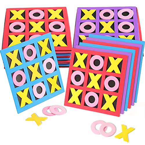 Skylety 36 Pack Tic Tac Toe Foam Tic Tac Toe Mini Board Game Family Classic Educational Table Game for Birthday Party Favors, Birthday Goody Bag Stuffers