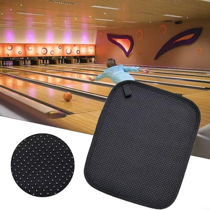 FABULETTA Microfiber Bowling Ball Cleaning Towel with Grip Beads, 10x8 Inch Reusable Pad for Removing Lane Oil and Dirt, Soft Non-Scratch Accessory for Gym(Black) - color: Black