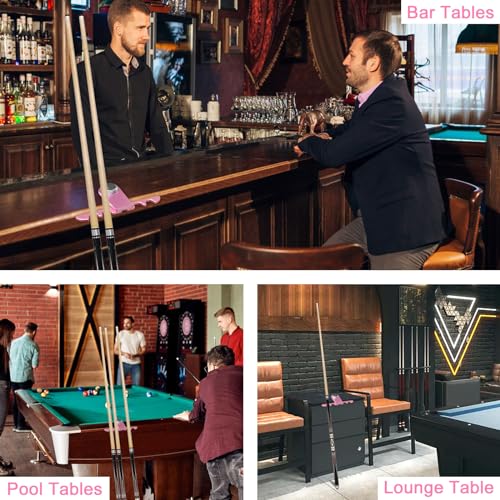 Portable Pool Stick Holder - Weighted 4-Cue Claw Holder for Billiard Table, Pink - color: Pink