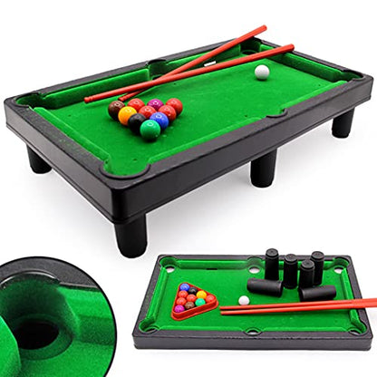 Home Office Desk Stress Relief Games Pool Table Tabletop Desktop Billiards Game with 2 Sticks &
