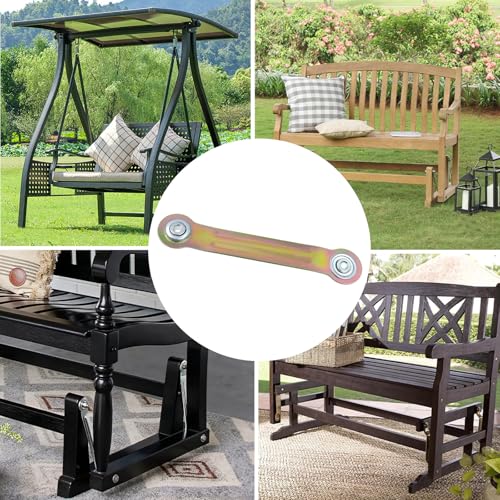 7.63 Inches Glider Bearing Arm Bracket 4Pcs, 6.15 Inches Centers, Yellow | Doule-sealed Ball Bearing, Smooth Movement, Glider Bearing Arm Bracket Set for Patio Bench Chair, Easy Rocker Repair - color: Yellow, size: L 7.63" x 6.15" Centers