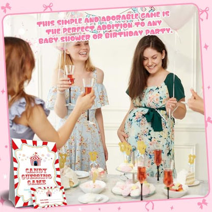 Carnival Guess How Many Baby Shower Game, Circus Theme Party Decorations, Carnival Birthday Party Decorations, Guess How Many Candies, Birthday Party Game & Activities 50 Cards and Sign - size: circus