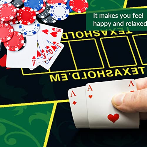 nuveti Poker Mat - 55 x 28inch Non-Slip Poker Table Game Mat - Portable Rubber Waterproof Poker mat for Table 6-8 Player Card Game Anti-Slip Rubber Poker Table Top Layout - color: 55 X 28 Inch Rectangular-green6