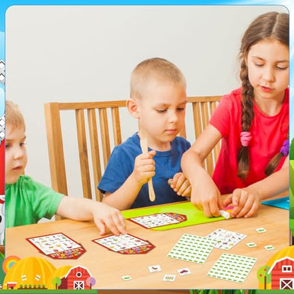 Liliful 35 Pcs Farm Party Bingo Game Farm Animals Game 24 Players Barnyard Birthday Bingo Cards Farm Barn Games for Kids Adults Family School Classroom Activities Farm Themed Party Favors Decoration