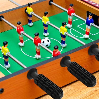 Zerodeko Sturdy Foosball Handles and End Caps Set Table Soccer Accessories with Black and White Footballs Compatible Replacement Grips for Boys and Foosball Tables Handles Caps Balls Kit