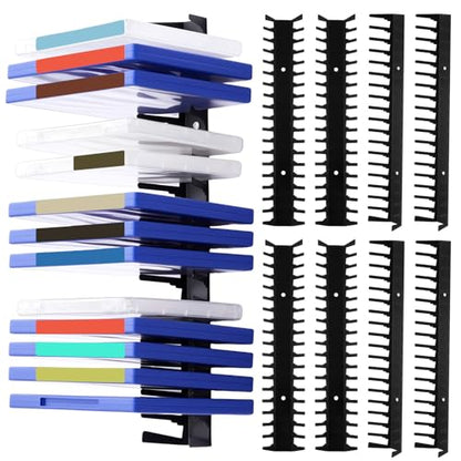 8 Pcs Video Game Case Storage, Heavy-duty Metal Discs Case Holder Wall Mount, Media Storage Shelves Compatible with DVD, Video Game Organizer, Gaming Accessories, Holds up to 144