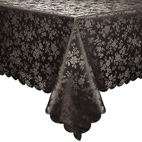 Smiry Rectangle Table Cloth, Waterproof Heavy Duty Vinyl Tablecloths, Wipeable Washable Table Cover for Kitchen and Dining Room (Coffee, 60" X 84") - color: Coffee, size: 84" x 60" (Rectangular)