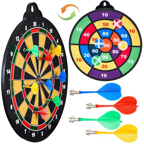 HELLO PAPAYA Magnetic Dart Board - 12Magnetic Darts+12Sticky Balls Or 2 Toy Gun+40 Foam Dart,Fun for Family Game and Party with Friends, Christmas Birthday Gifts Toys for 3-12 Year Old Boys - style: 16in-12Magnetic Darts+12Sticky Balls