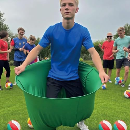 Granny Pants Yard Game, 8/16 Elastic Balls+Pump, Backyard Parties and Field Day，Tailgate & Backyard Lawn Games for BBQ, Camping, Team Building Events - color: YELLOW+GREEN