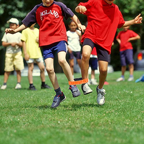 Augshy 5 Pcs 3 Legged Race Bands, Colorful Elastic Tie Rope Bands for Carnival Relay Race, Field Day Games, Adults Outdoor Team Game Party Supplies - style: Style A