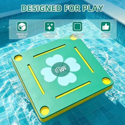 Floating Mahjong Table for Pool, No Assembly EVA Water Game Table Tray, Portable Swimming Pool Hot Tub Floating Board Game Table for Adults, Card Poker Domino Mahjong Game Summer Party Supplies - color: Green