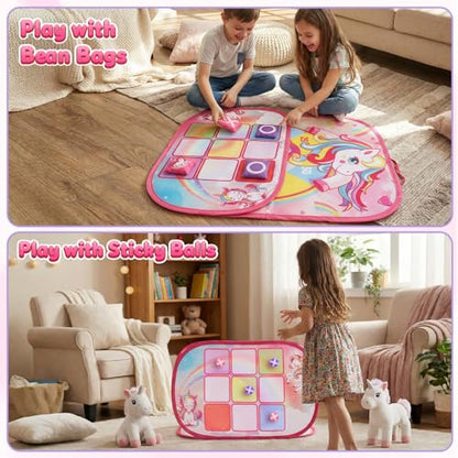 Bean Bag Toss Game for Kids - Cornhole Board Outdoor Toys for Toddlers -Party Activities Carnival Outside Yard Backyard Beach Lawn Games Toy for Kid Boys Girls Age 3 4 5 6 7 8 Year Old Birthday Gifts - style: Unicorn