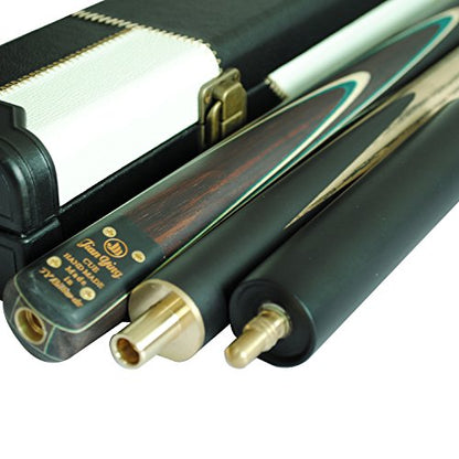 57" 3/4 Jointed Billiard/Pool/Snooker Cue Set 5 Face-Spliced Ash Shaft with A Leather Cue Case - color: T3SC7