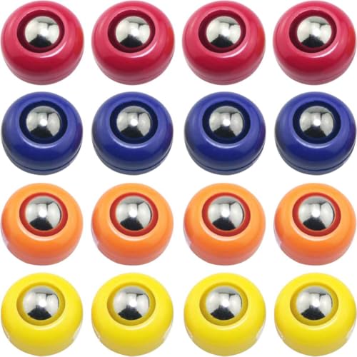 16PCS Mini Shuffleboard Replacement Curling Accessories Red Blue Yellow Orange 4 Each 1x 0.55 inch Pool Bowling Curling Ball Accessories Tabletop Equipment Roller Set