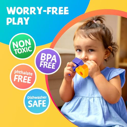 Skoolzy Peg Board Set - Montessori Toys for 2 Year Old - 38 Pc Plastic Peg Board for Kids with Shapes - Occupational Therapy Toys with Pegs, Dice, Lacing String & Storage Bag - style: Shapes Pegboard - 38pcs