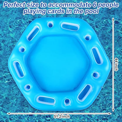 Seenelling Large Floating Table for Pool Games Floating Holder Cooler Containers Inflatable Pool Games Table Tray Accessories for Swimming Summer Beach Indoor Outdoor