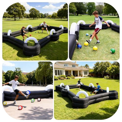 Inflatable Soccer Billiard Ball Inflatable Pool Table Games, Giant Soccer Pool Pitch Billiards, Football Billiard Ball with Blower & Balls for Backyard Outdoor/Commercial Sports Game