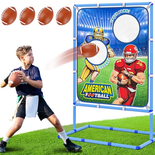 2 Pack of Kids Bow and Arrow Set, Football Toss Game with 4 Inflatable Balls