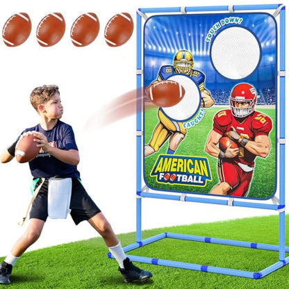 2 Pack of Kids Bow and Arrow Set, Football Toss Game with 4 Inflatable Balls