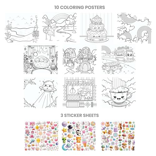 Fashion Angels Capybara & Co. Collage Activity Set, Includes 8 Sticker Sheets, 10 Sticker-by-Number Posters & 15 Drawing Pages, for Ages 6+ - style: Capybara & Co